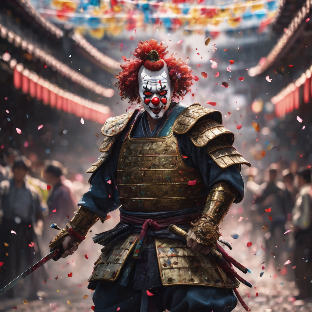 00058-A Samurai clown cutting in half a man.png